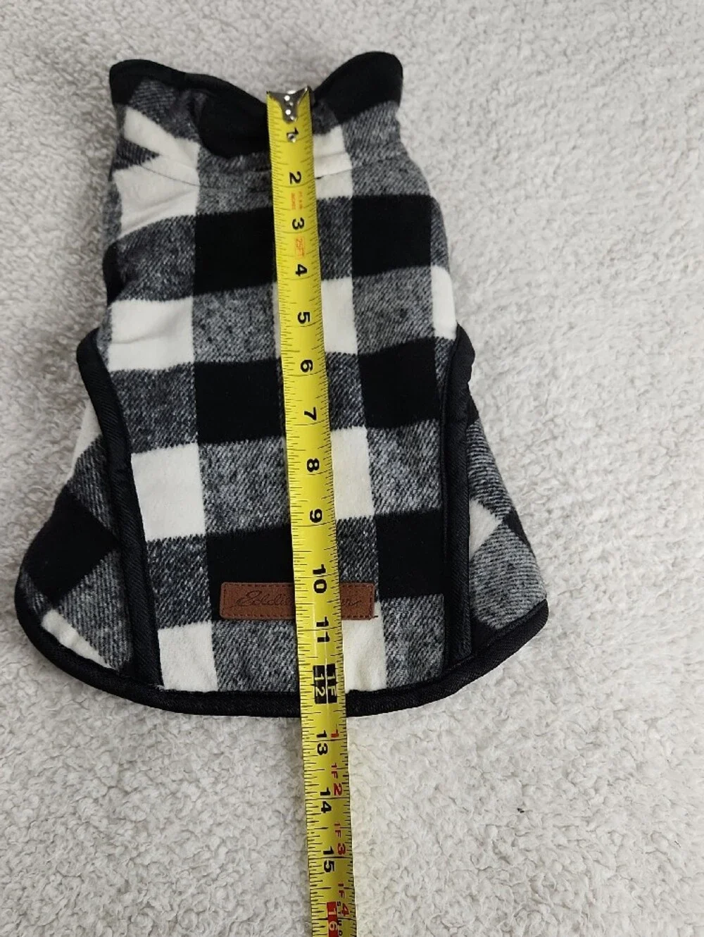 Eddie Bauer Black Pet Fleece Buffalo Plaid Jacket White Black Small